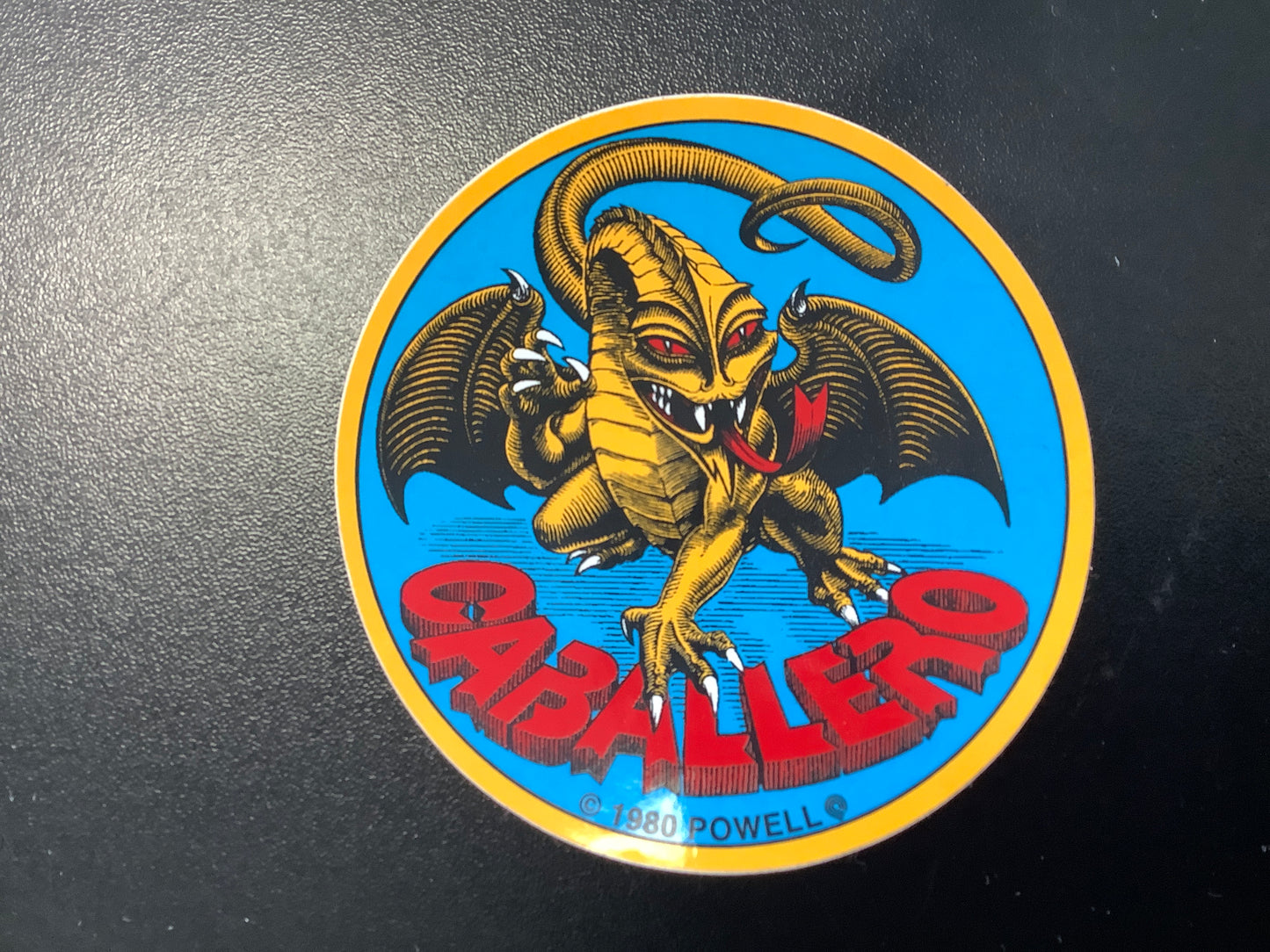 Powell caballero dragon round sticker 1980