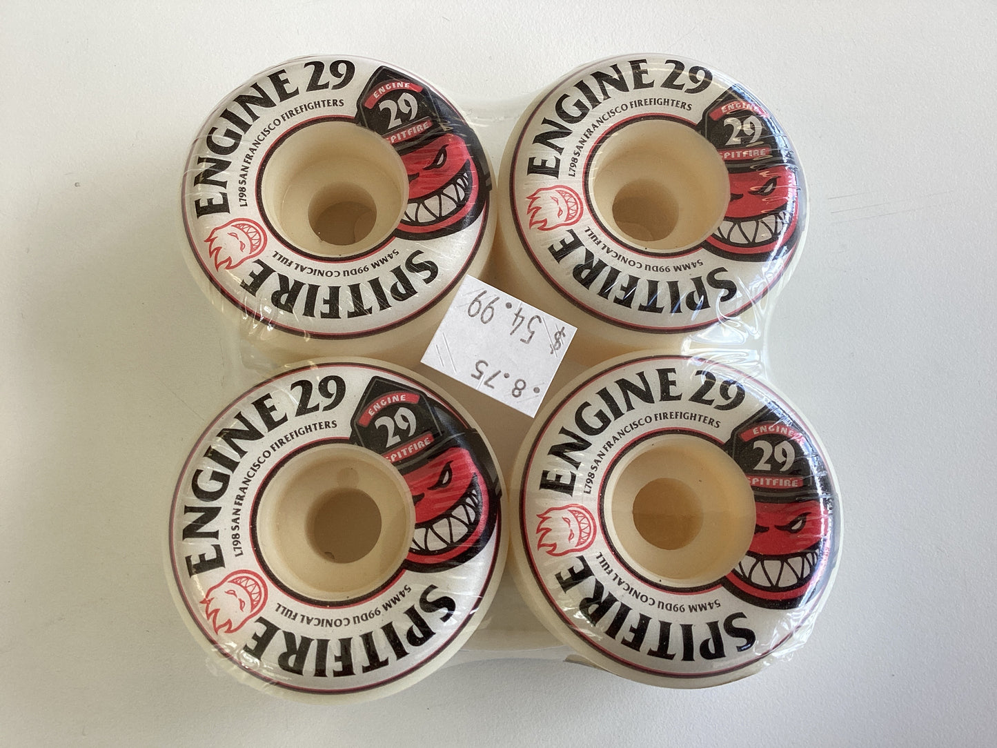 Spitfire Skateboard Wheels F4 Engine 29 SFFD 54mm 99A Formula Four