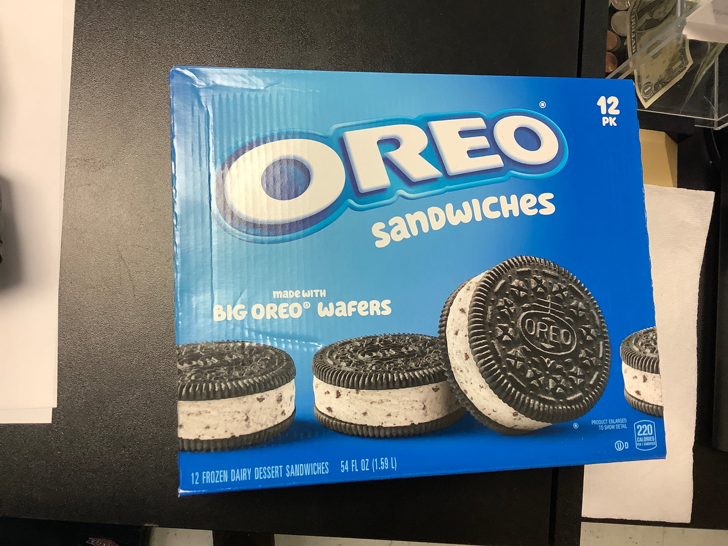 Oreo ice cream sandwich
