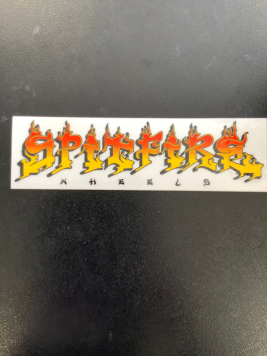 Spitfire Wheels Sticker Flame Text