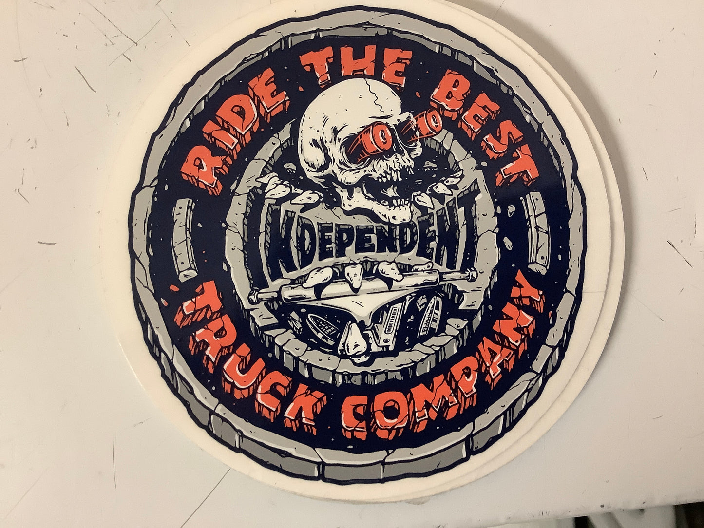 Independent truck company Ride the best 3 1/2” round sticker