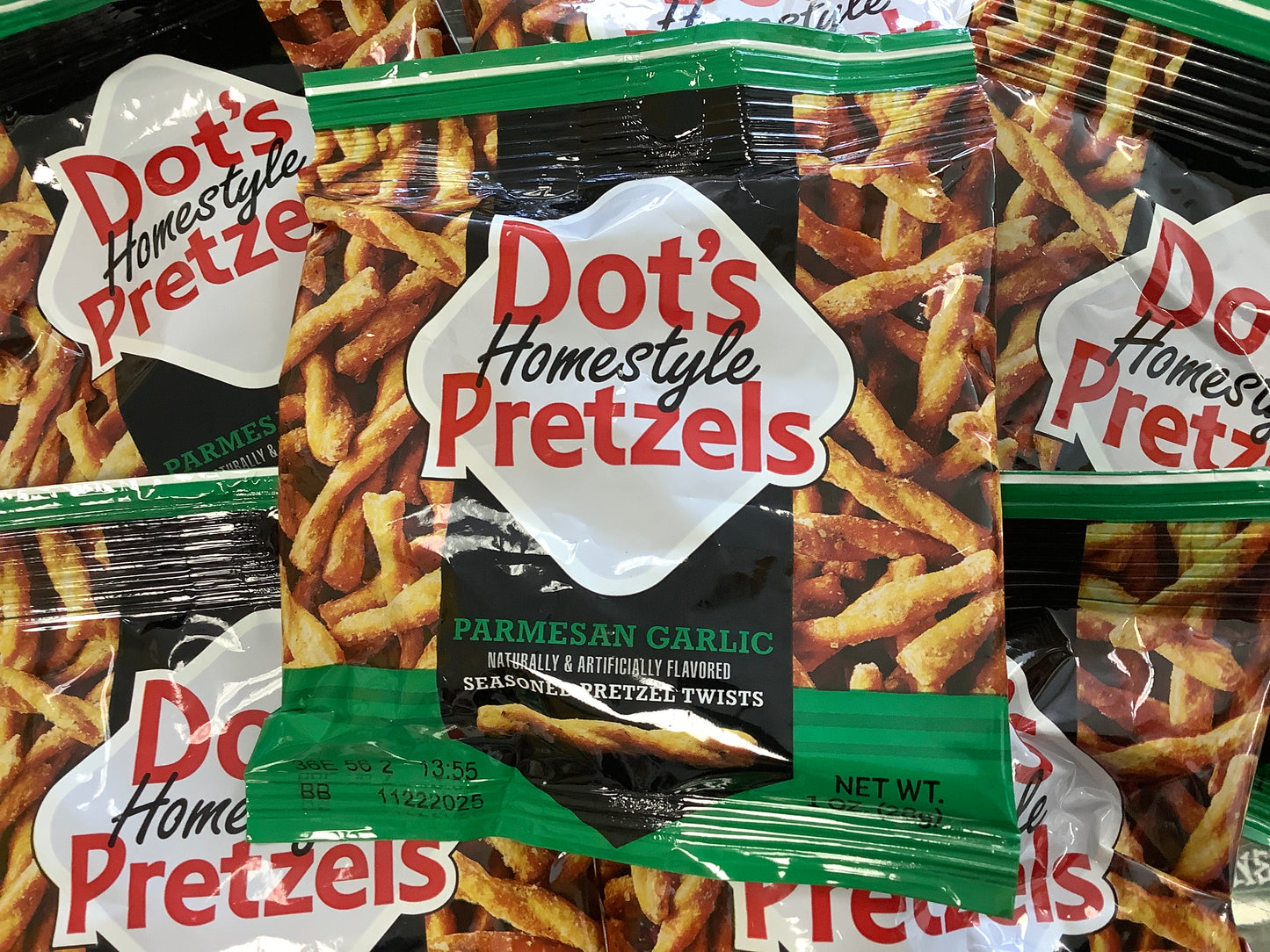 Dot’s homestyle pretzels 1oz Parmesan garlic