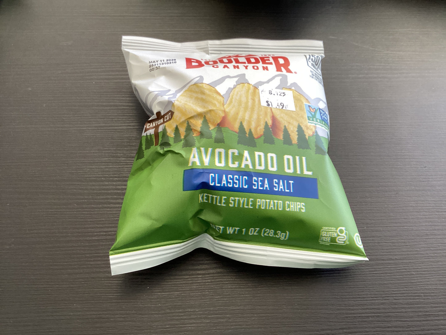 Boulder Canyon 1oz Avocado Oil Classic Sea Salt Kettle Style Potato Chips