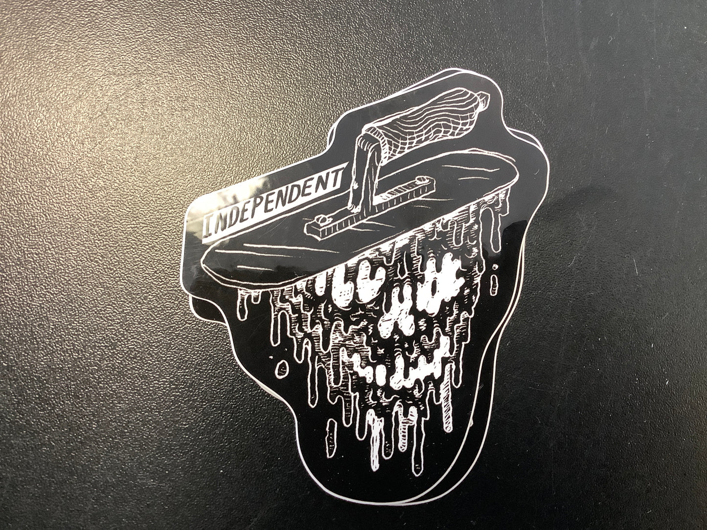Independent truck company trowel and skull sticker