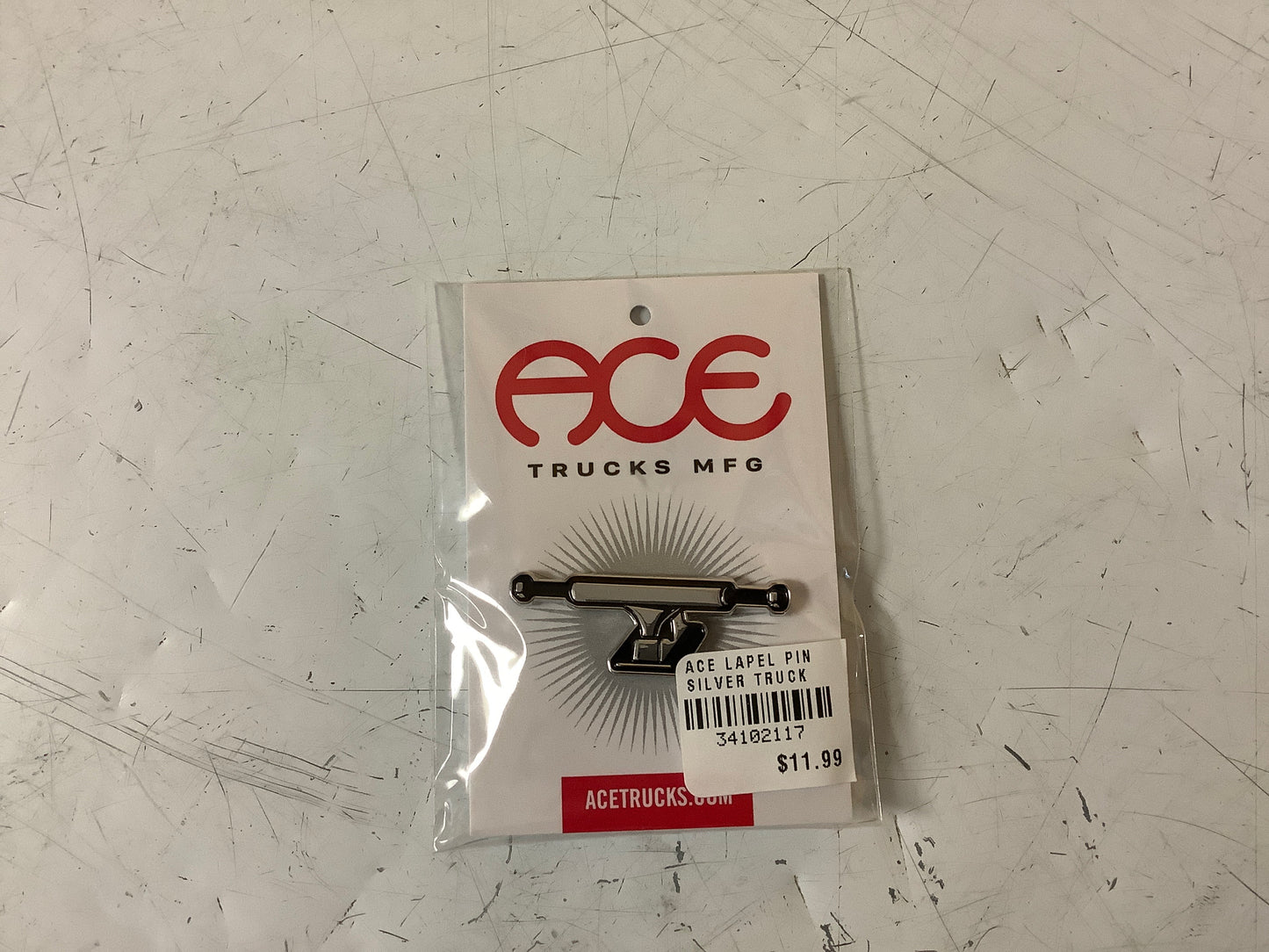 Ace lapel pin silver truck