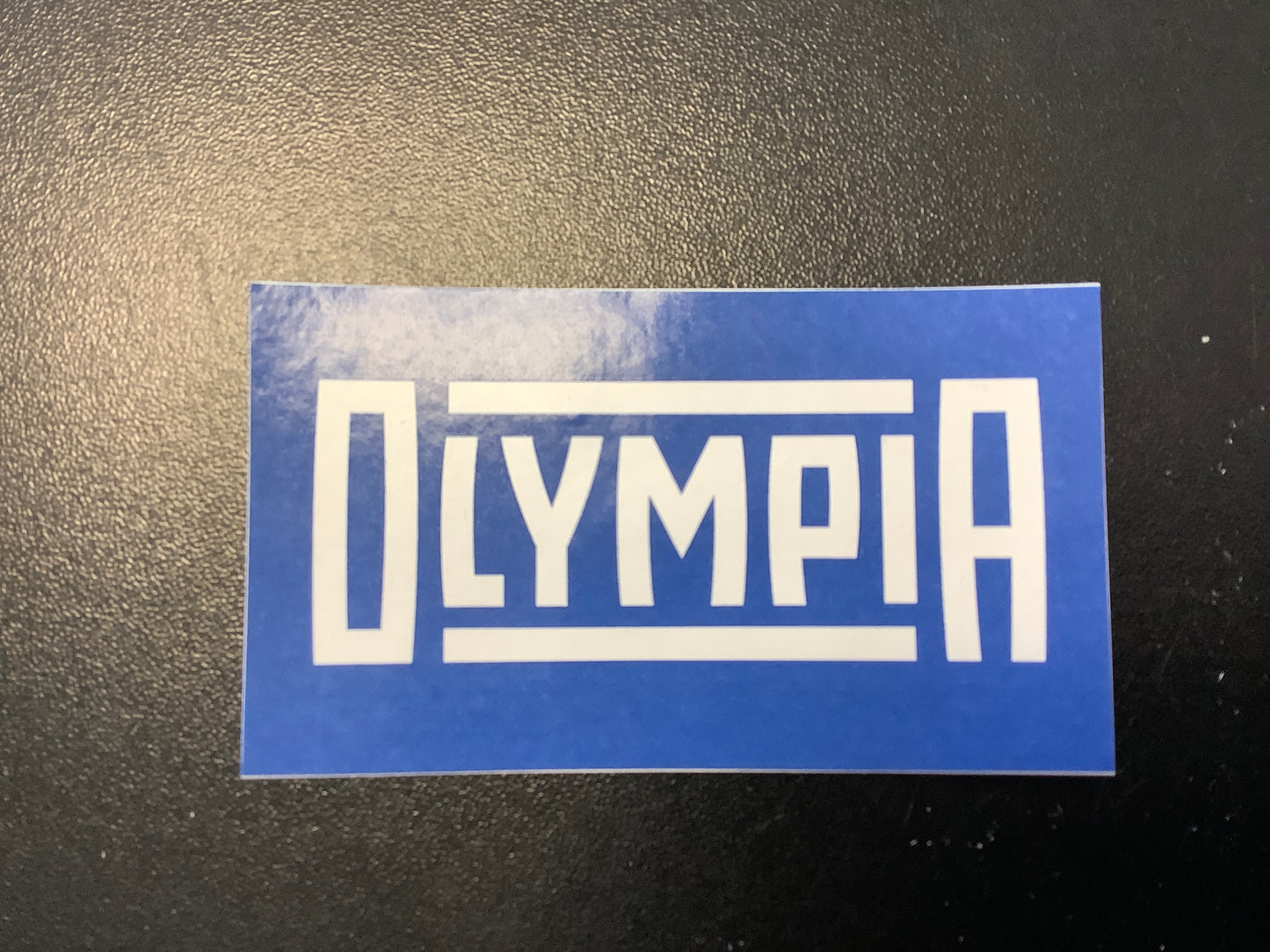 Olympia blue rectangle sticker