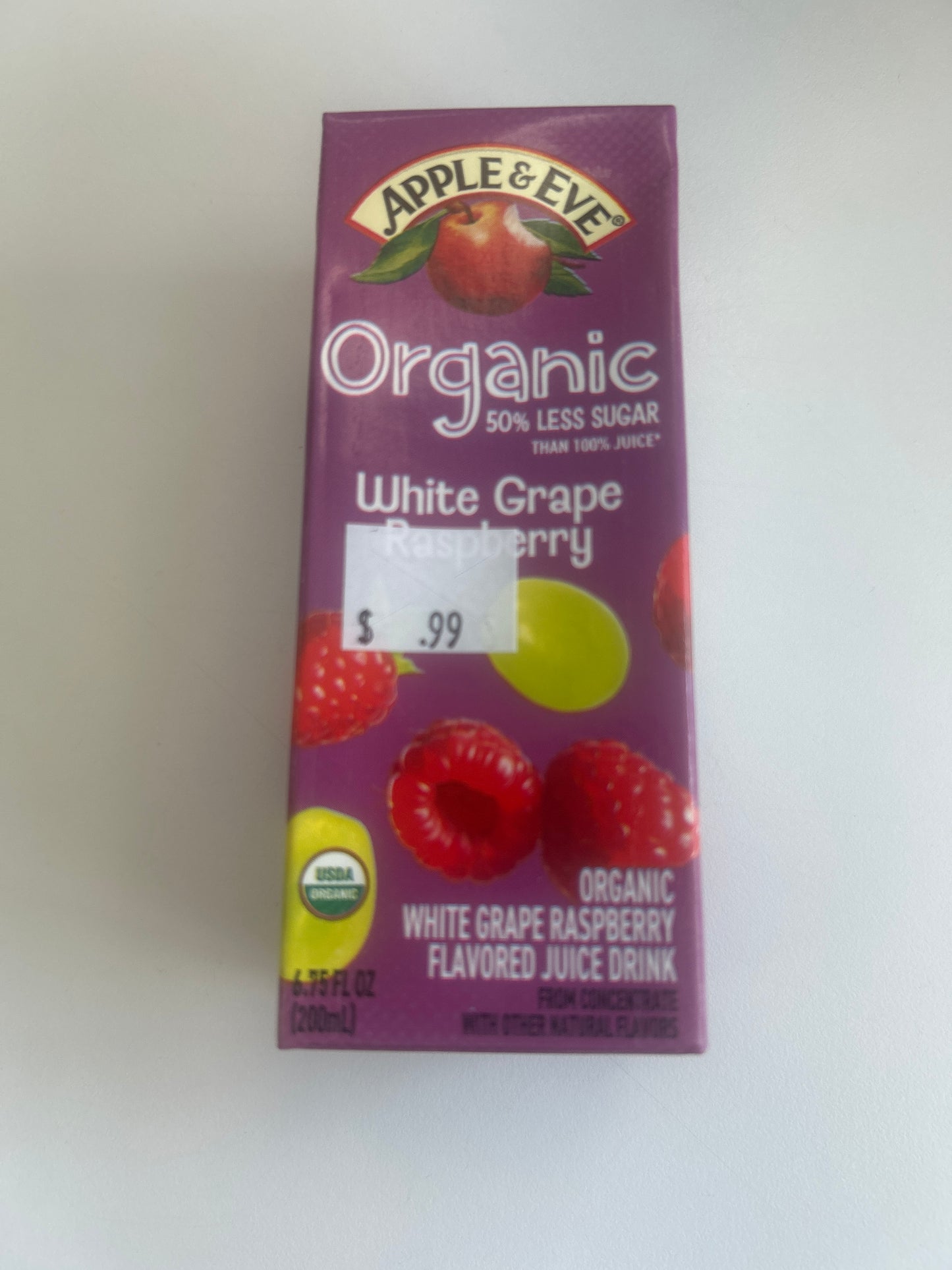 Apple & Eve Organic White Grape juice box 6.75oz