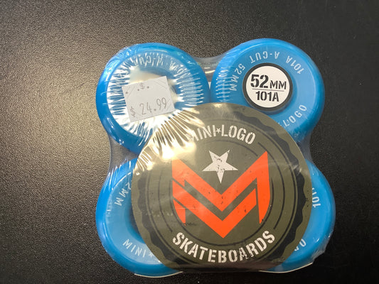 Mini logo skateboard blue a cut wheels 52 mm 101 a
