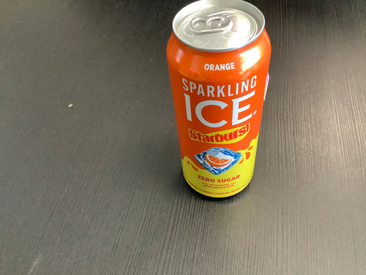 Sparkling Ice starburst orange can