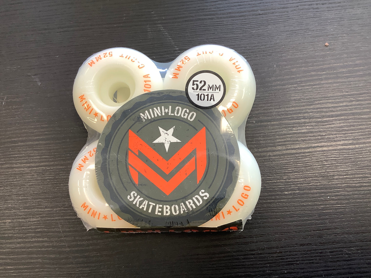 Mini Logo 52mm Wheels set C Cut 2 white 101a