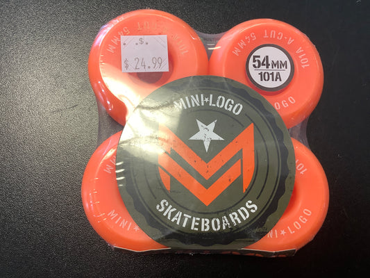 Mini logo skateboard wheels orange a cut 54 mm 101 a