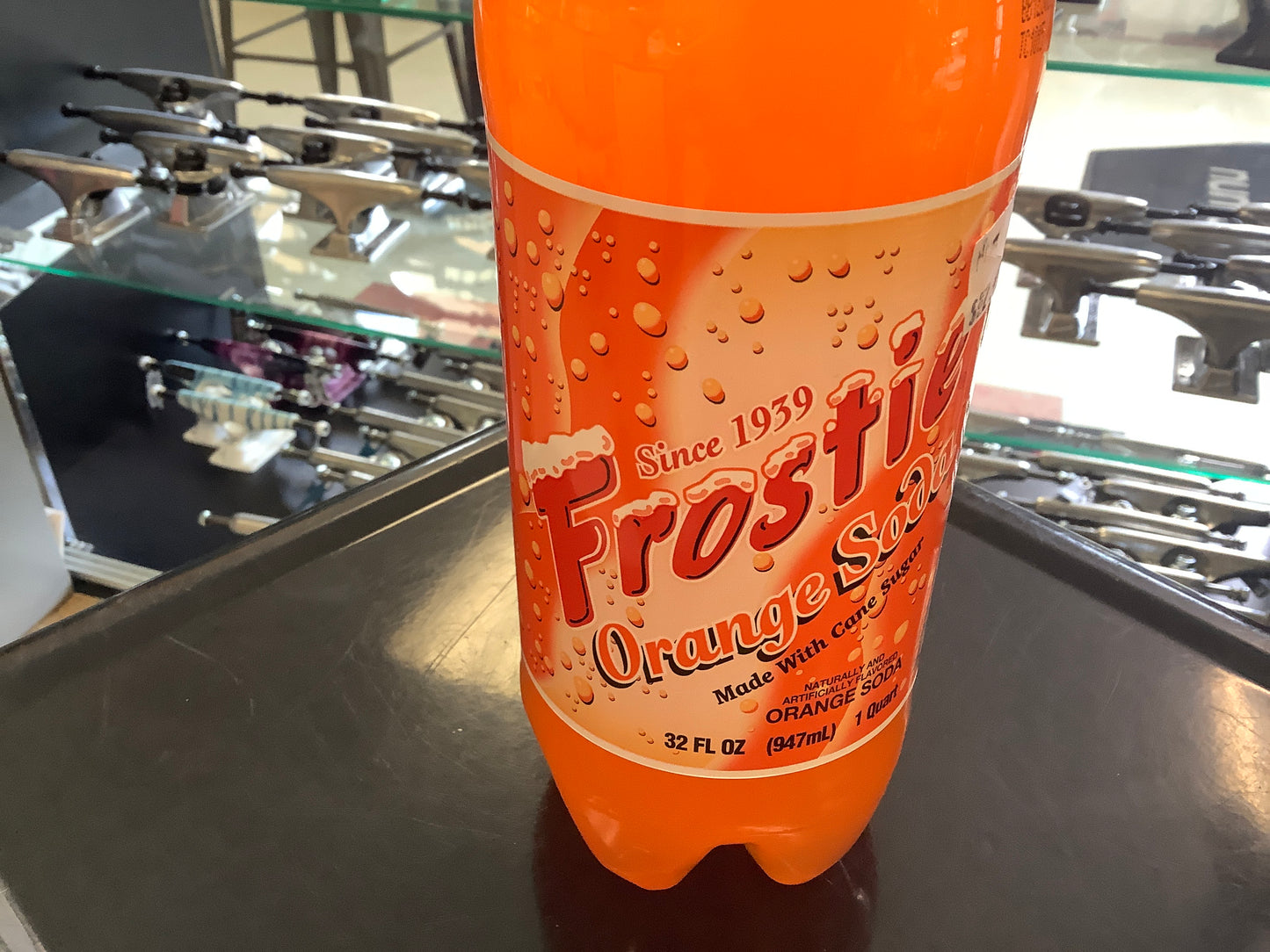 Frostie orange soda 1quart plastic bottle