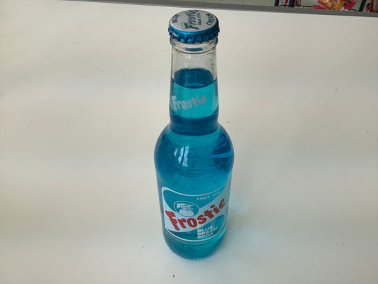 Frostie Blue Cream Soda glass bottle 11.2oz