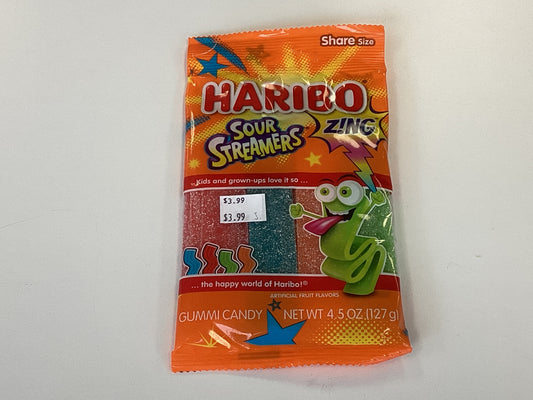 Haribo Sour Streamers ZING SHARE SIZE Gummi Candy 4.5oz