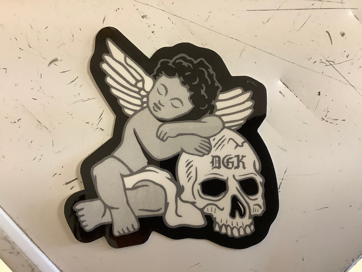DGK angel skull sticker