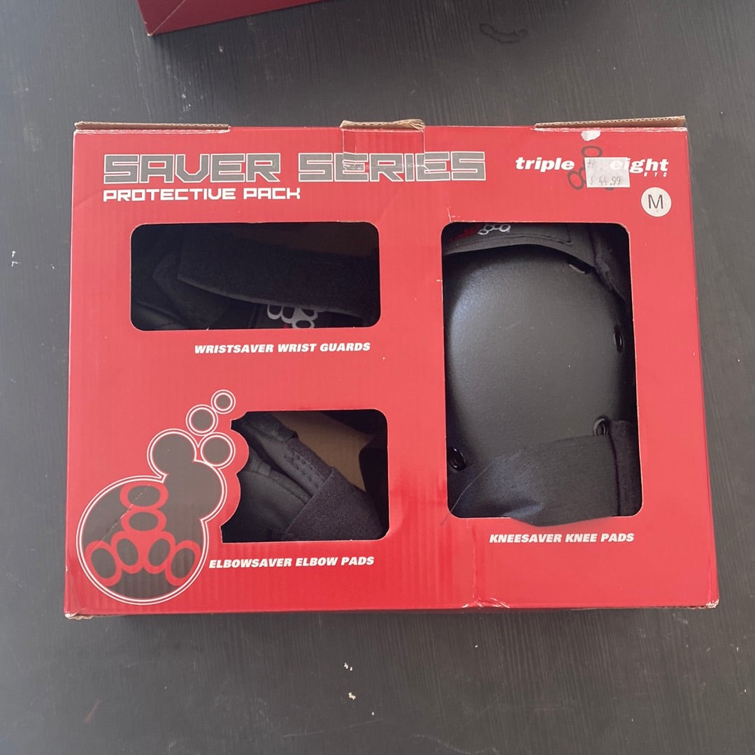 Triple eight saver series pad set 3 pack M black