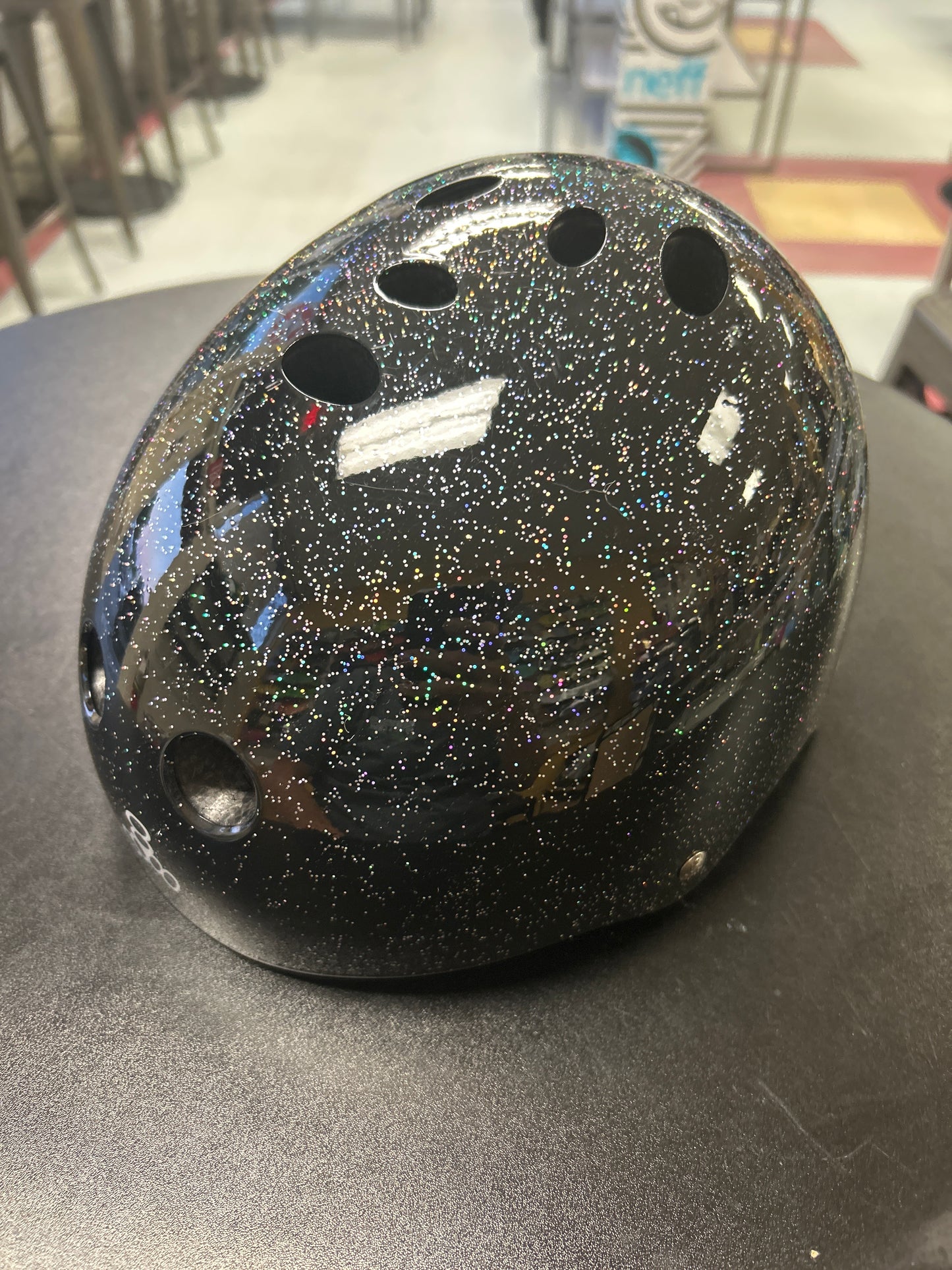 Triple Eight Helmet black glitter size S/M certified