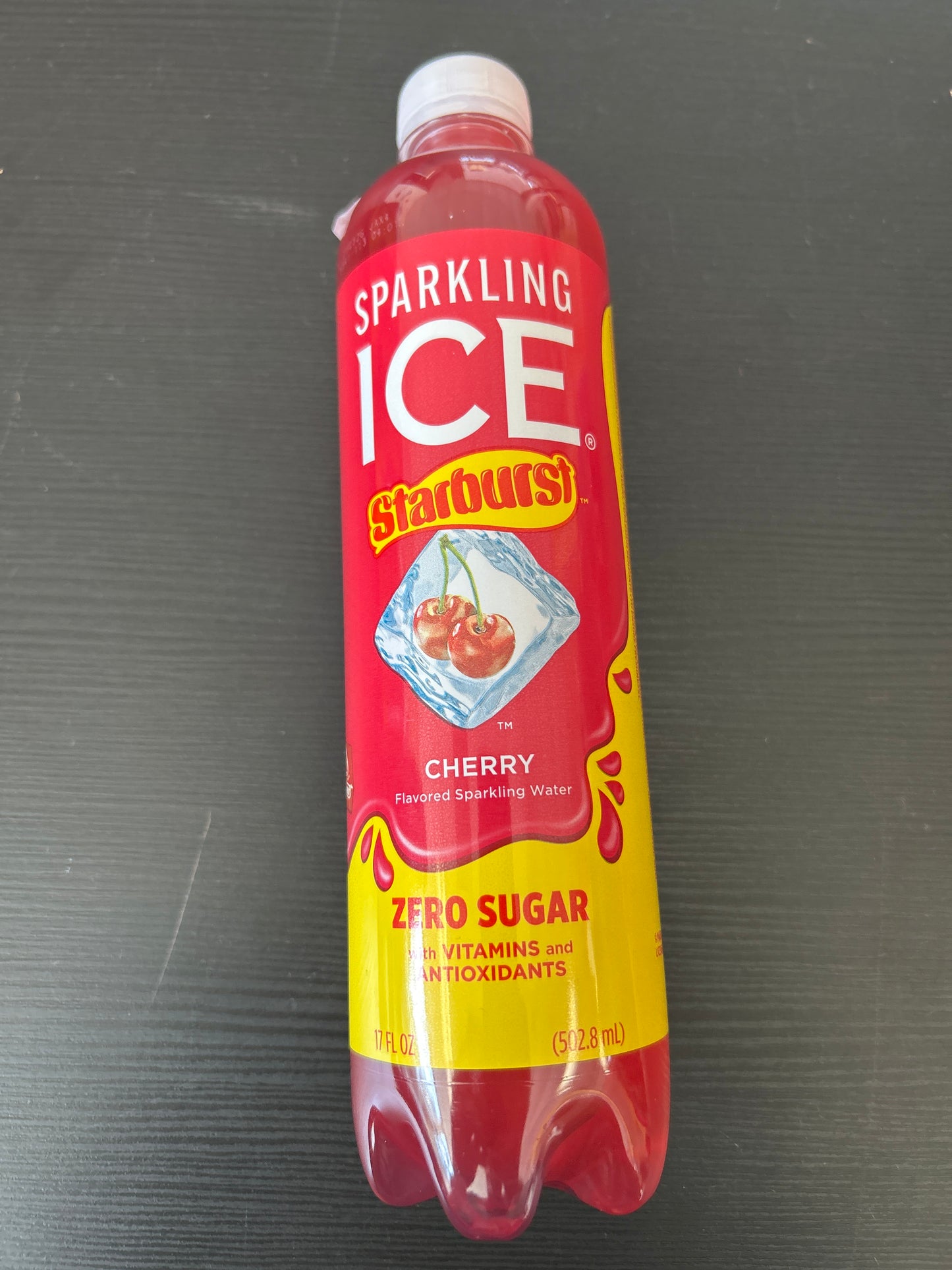 Sparkling ICE Starburst Cherry Flavored Sparkling Water. 17oz Zero Sugar with vitamins and Antioxidants