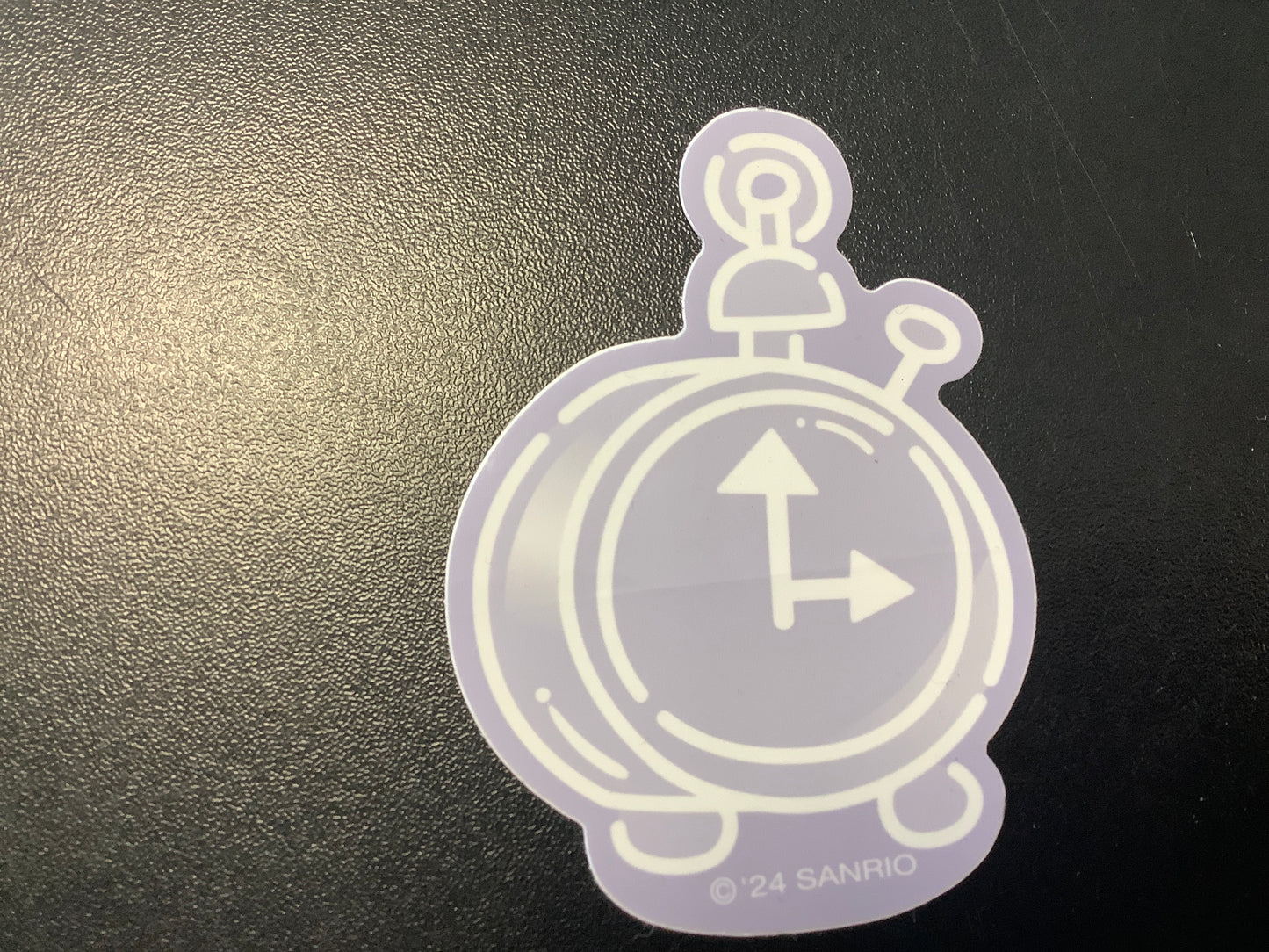Girl skateboards Sanrio clock sticker