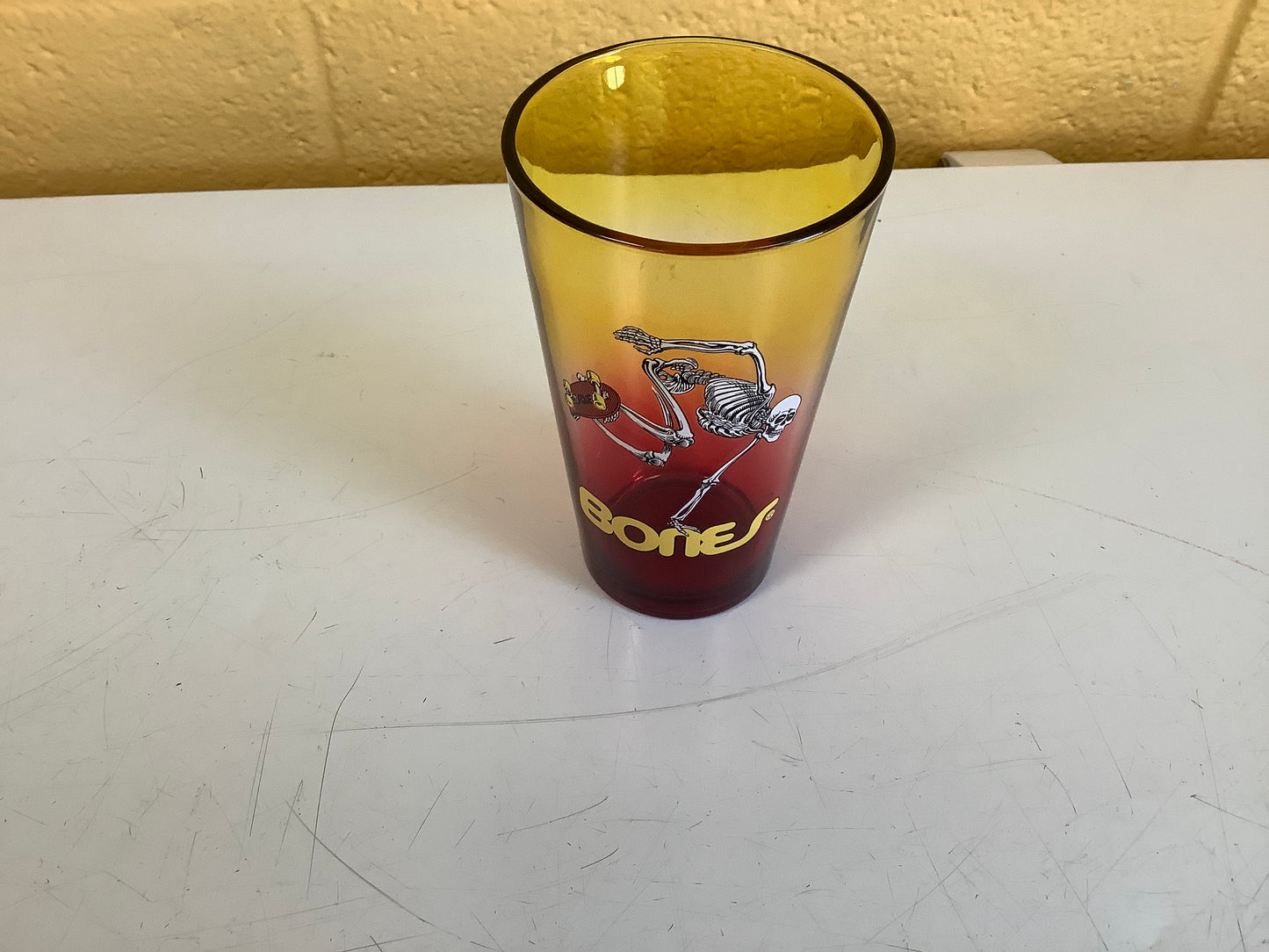 Powell Peralta pint glass skate skeleton fade