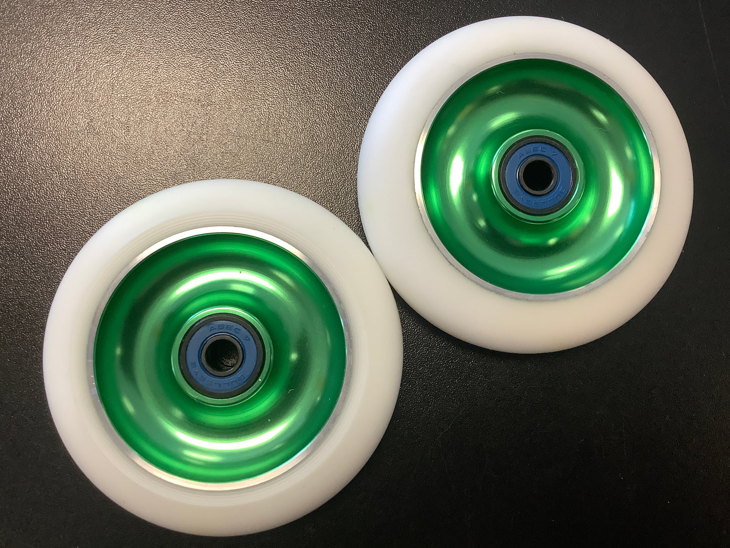 White Scooter Wheels green hub
