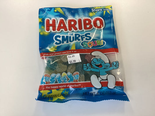 Haribo The Smurfs SOUR GUMMI CANDY SHARE SIZE 4oz