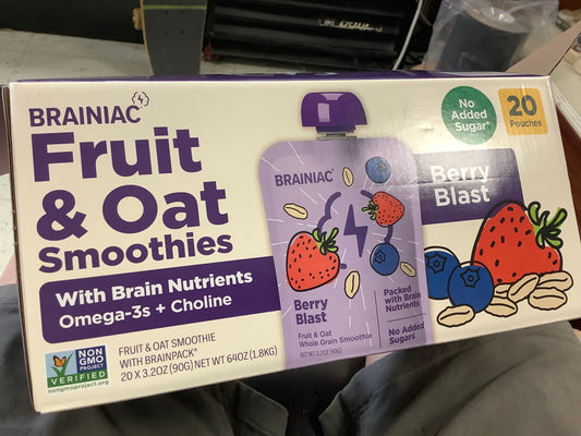 Brainiac Fruit & Oat smoothies 3.2oz Berry Blast