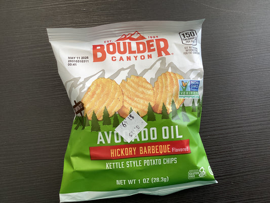 Boulder Canyon 1oz Avocado Oil Hickory Barbeque Kettle Style Potato Chips