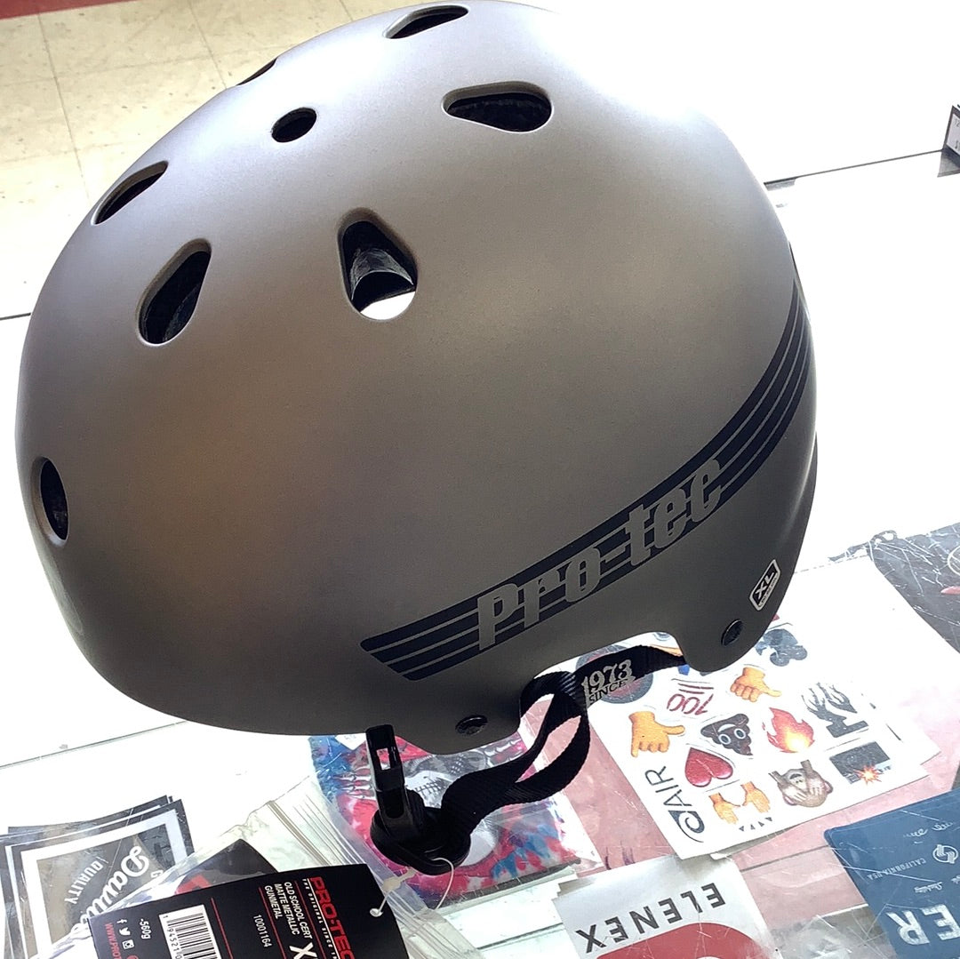 ProTec Old School Cert Helmet Gun Metal XL
