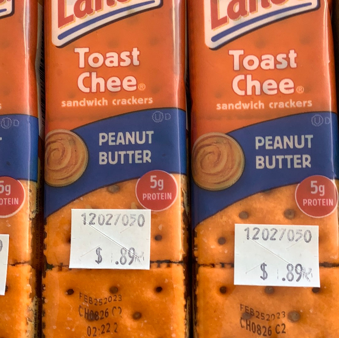 Lance crackers toast chee peanut butter