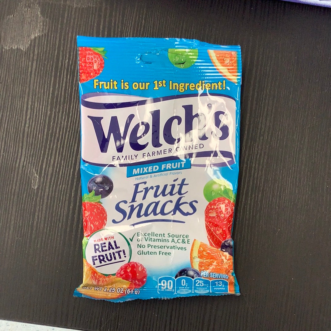 Welch’s fruit snack mixed fruit 2.25oz