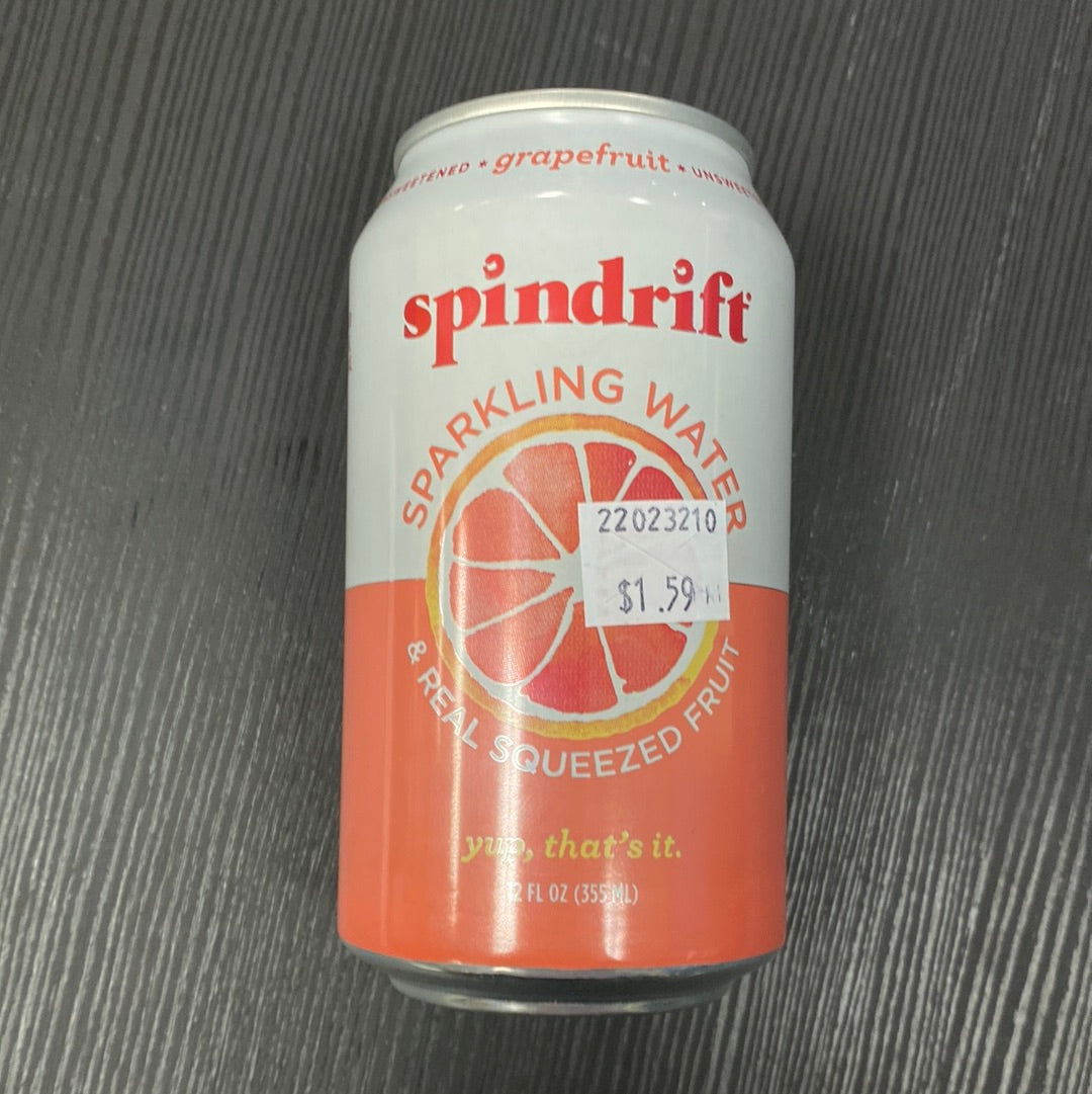 Spindrift sparkling water grapefruit 12oz can