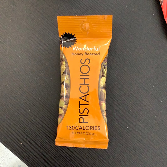 Wonderful pistachios honey roasted .75oz
