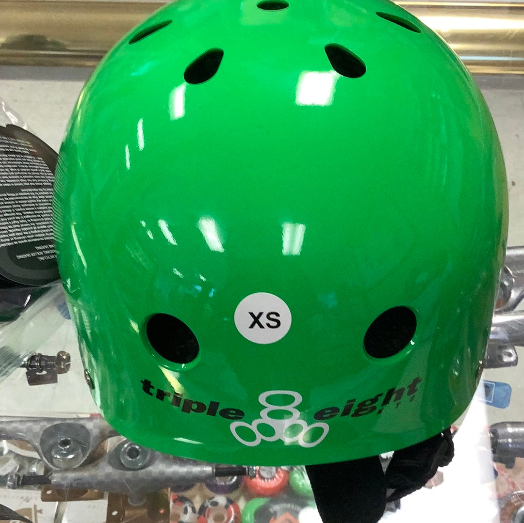 Triple Eight bright green helmet youth xs