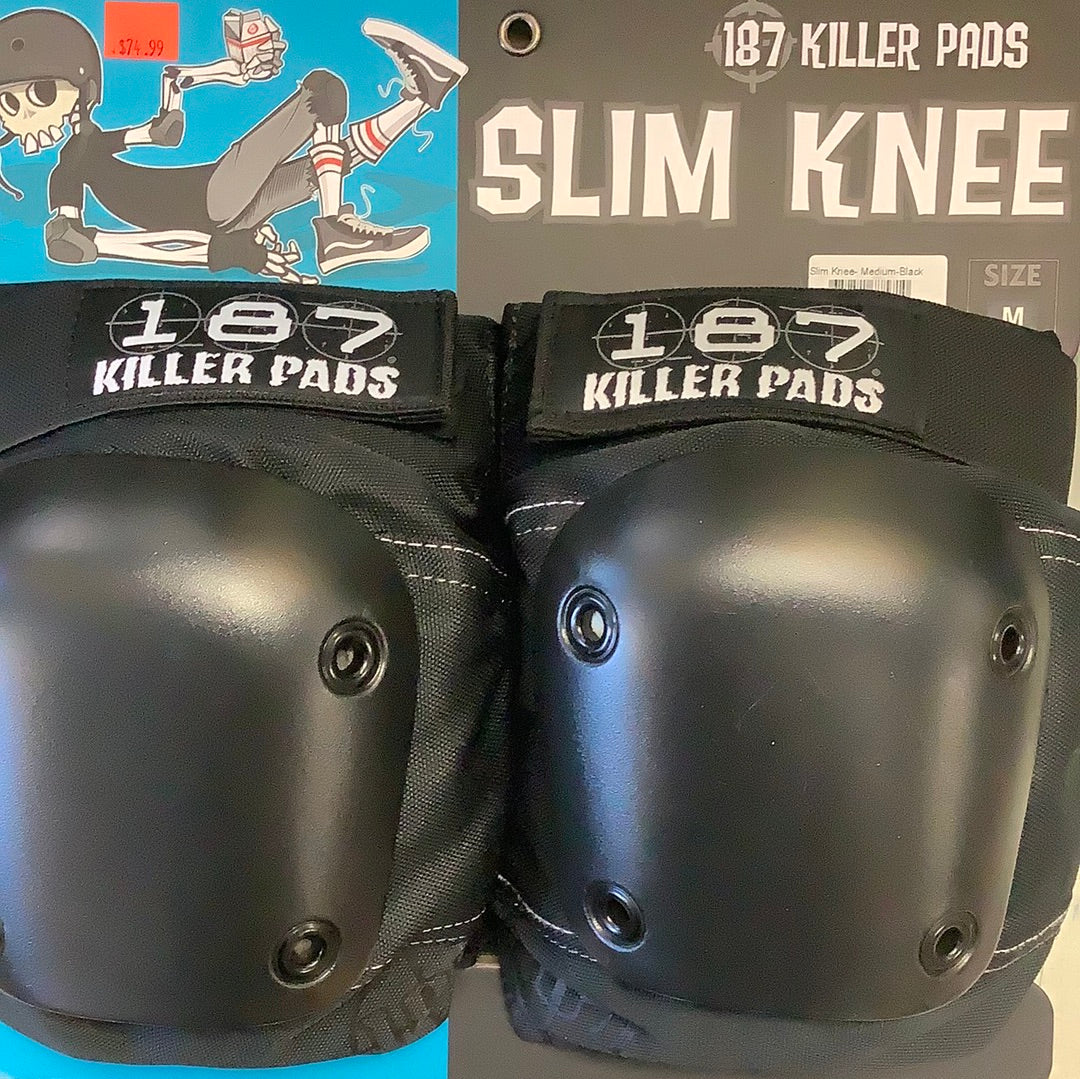 187 Pads Slim Knee Black M