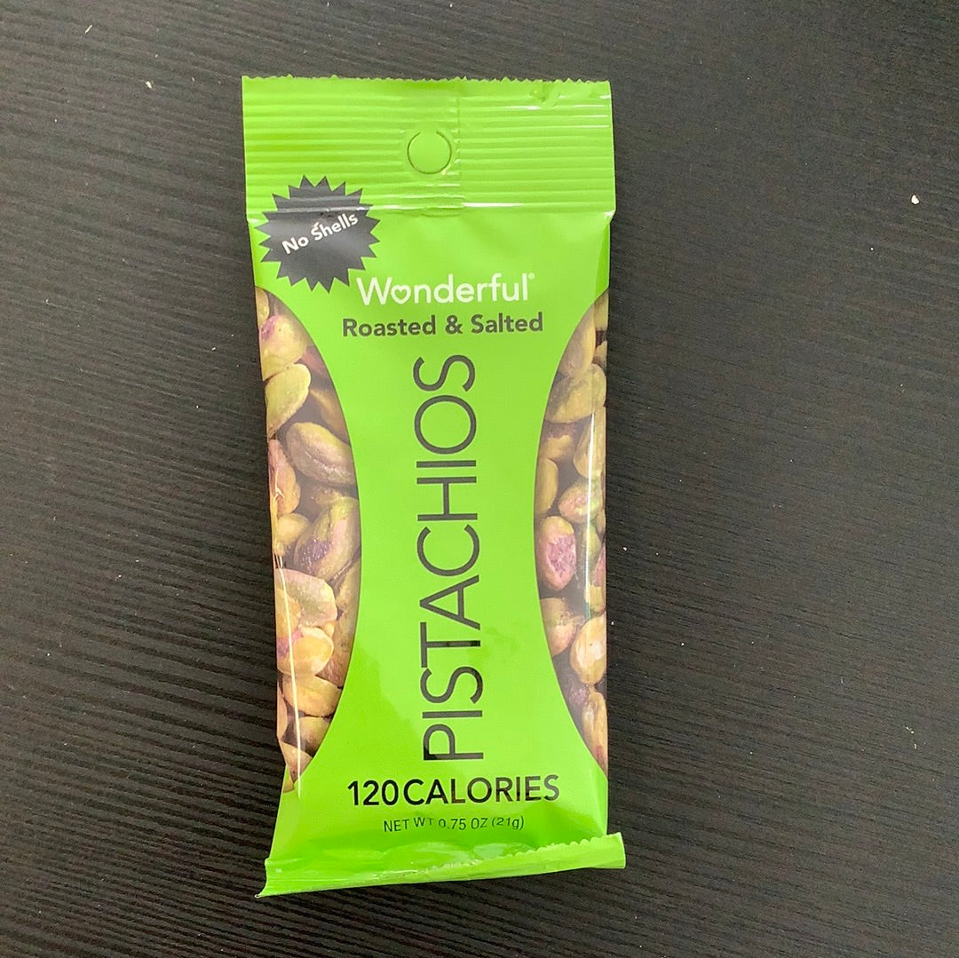 Wonderful pistachios roasted & salted .75oz