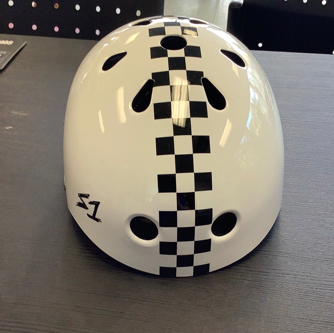 S One Helmet White Checker Board Medium