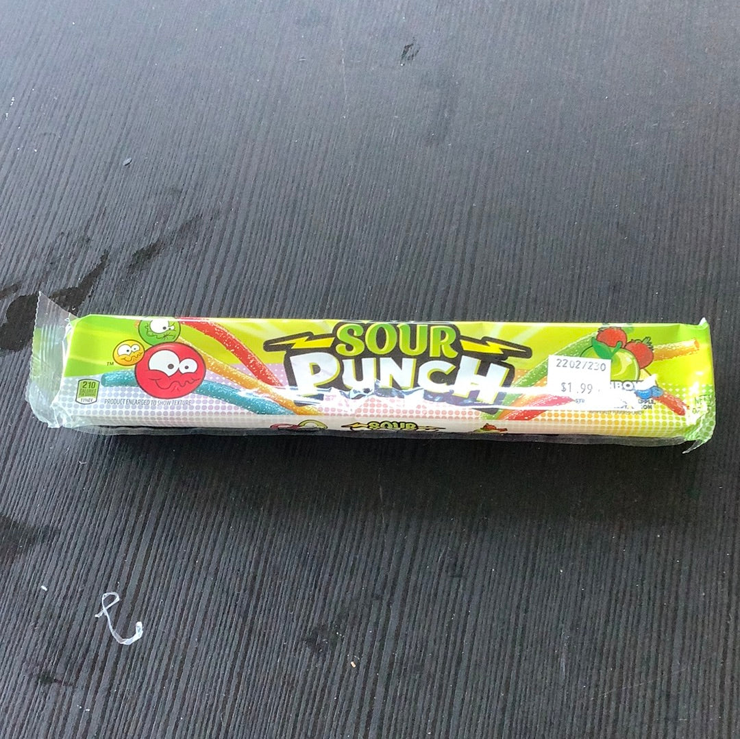 Sour Punch Candy assorted rainbow straws 2oz