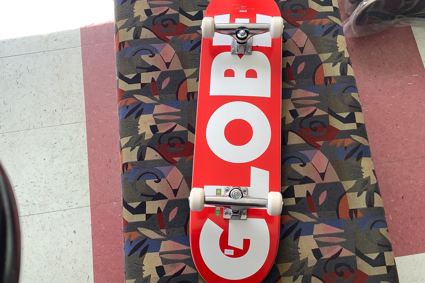 Globe Complete 8.25 Skateboard red board white letters