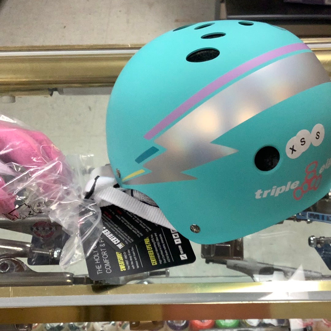 Triple Eight pastel Teal Bolt helmet S XS