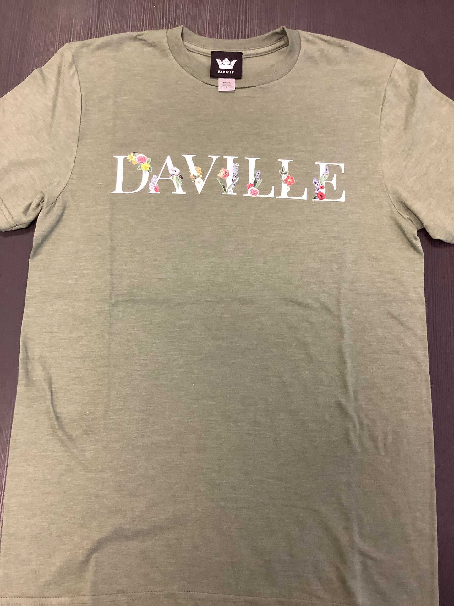 Daville tee flowers green S
