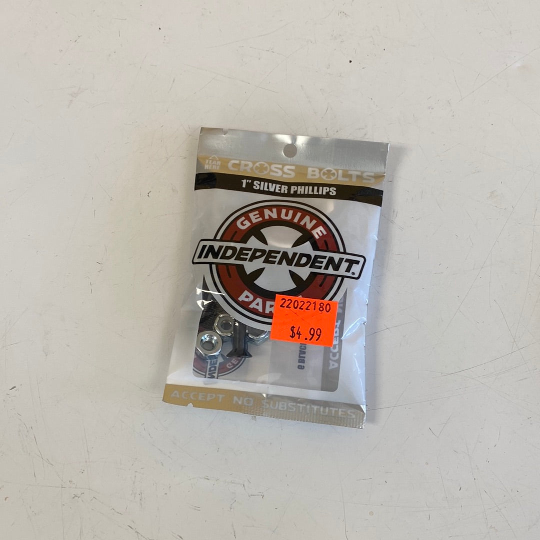 Independent 1” hardware silver Phillips