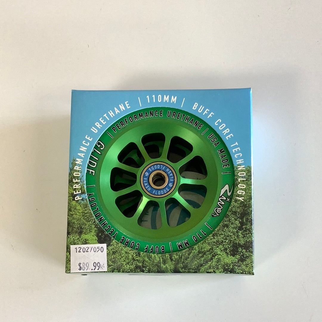 River scooter wheel Emerald Glides 110mm Green on Green
