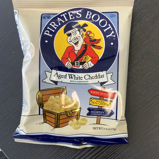 Pirates Booty Aged White Cheddar Rice & Corn Puffs 1/2oz
