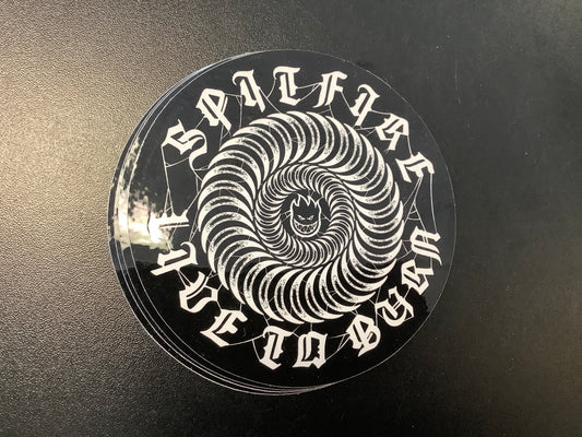 Spitfire Live to Burn circle sticker