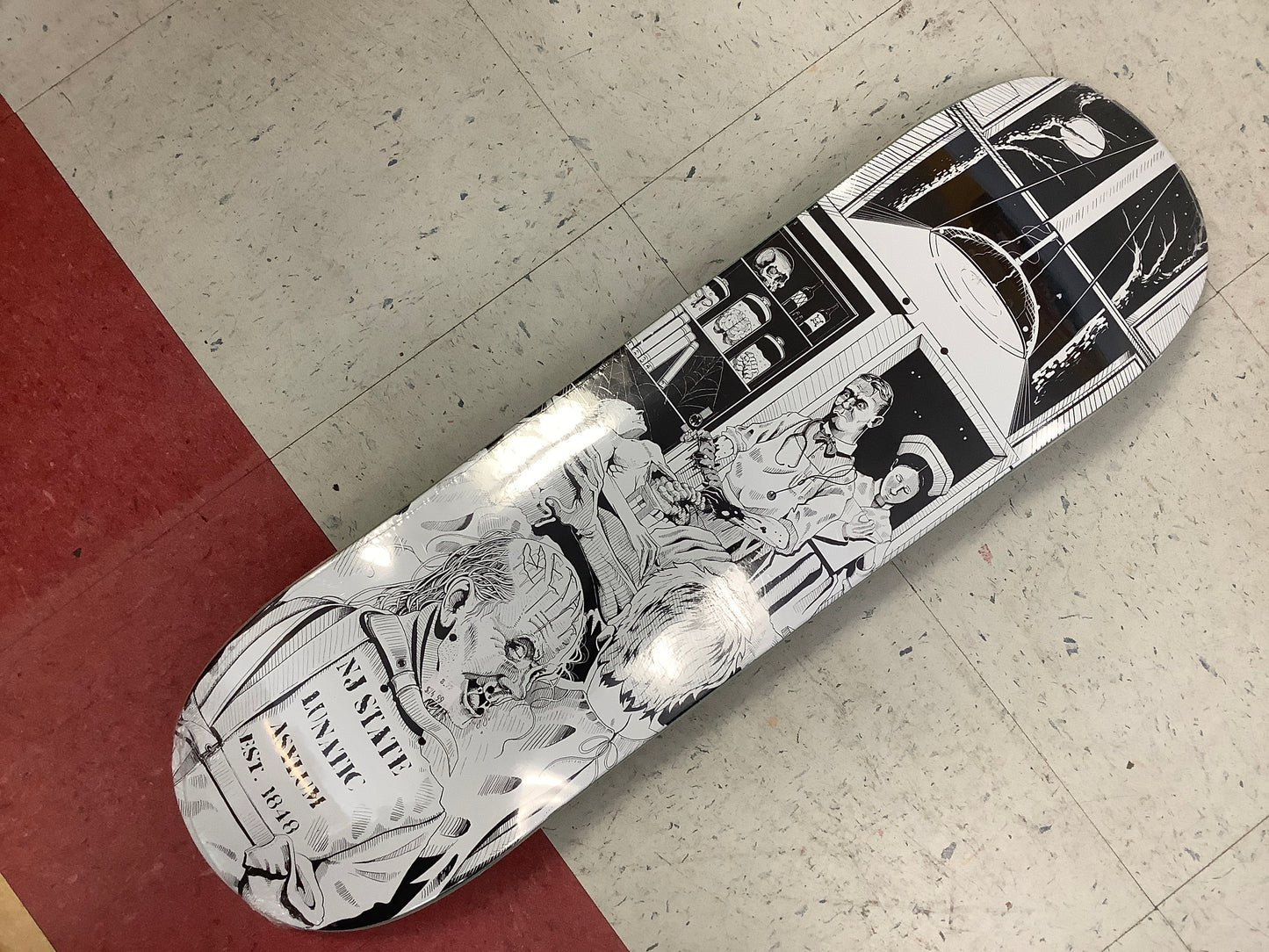 Metal skateboards operation graphic N.J. Lunatic asylum
