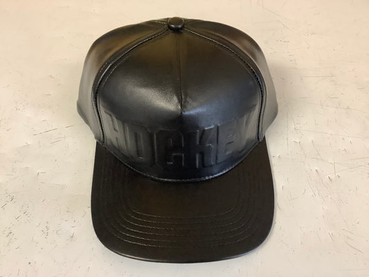 Hockey leather embossed hat