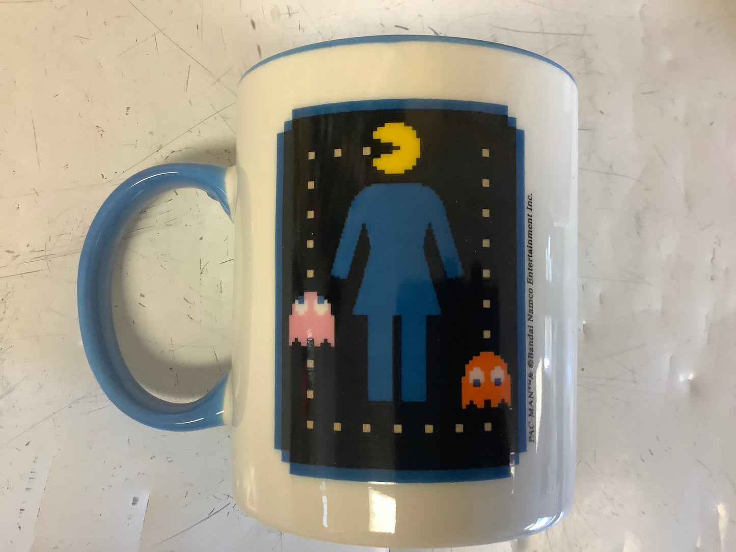 Girl skateboards PAC Man game over Mug