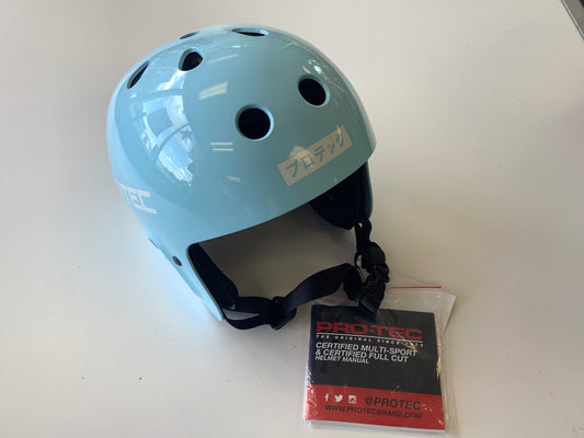 Protec Helmet Full Cut Certified Pro Sky Brown Lite Blue Small