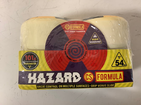 Hazard wheels 54mm 101a conical shape white